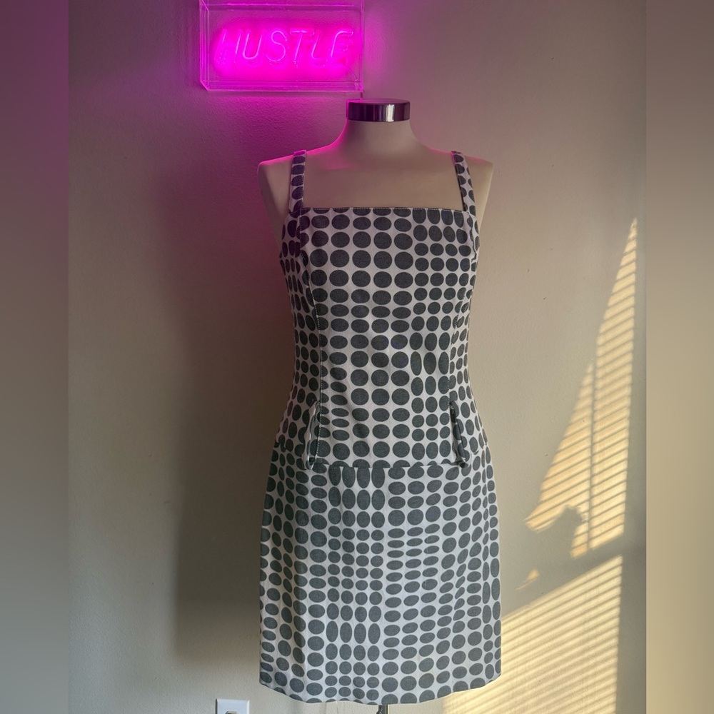 Alberto Makali Black and White Polka Dot Midi Dress